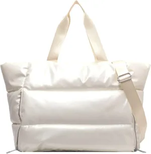 Large Tote Bag for Women, Lightweight Travel Tote Handbags, Puffer Tote Bag with Zipper, Yoga Bags Quilted Work Bag