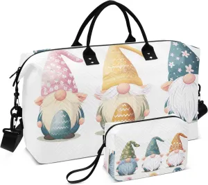 Large Travel Duffel Bag Sports Tote Gym Bag Overnight Weekender Bags Cute Gnome Dwarf Carry On Luggage with Toiletry Bags