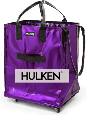 (Large, Ultraviolet Reusable Grocery Bag On Wheels, Shopping Trolley, Rolling Tote, Zipper Closure, Lightweight, Carries Up to 66 lb, Folds Flat, Unbreakable Handles