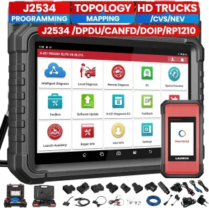 LAUNCH X431 PRO3S  Elite with SmartlinkC 2.0,2025 Bi-Directional Scan Tool with J2534 Protocol,OEM Topology Map, HD Truck Scan,ECU Coding,CANFD &DOIP,FCA AutoAuth,60  Service,2 Years Free Update