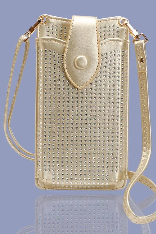 Lavish - EB1126 Gold Cross Body Phone Pouch