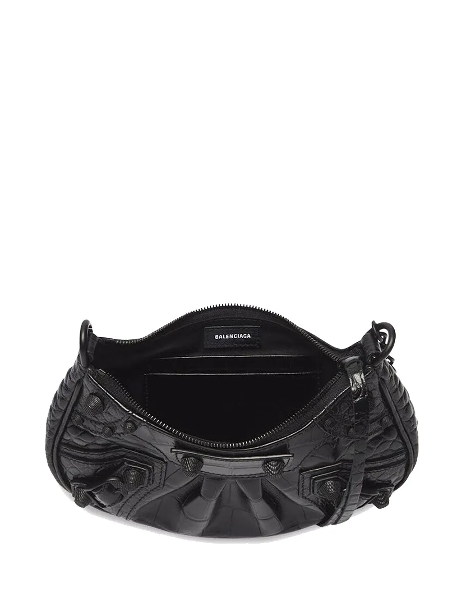 Le Cagole Mini Purse with Chain Crocodile Embossed