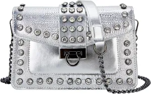 Leather Shoulder Bag Chain Purse for Women - Fashion Crossbody Bags Vintage Snake Print Underarm Bag Square Satchel Handbag