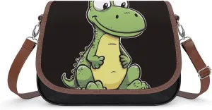 Leather Shoulder Bag for Women Quiet Cartoon Crocodile Crossbody Bags Small Shoulder Handbags Weekender Bag Shopper Handbag Travel Purse