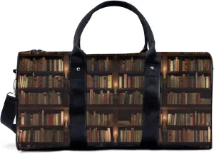 Library Bookshelf Pattern Duffel Bag Travel Yoga Camping Gym Shoulder Bags Sports Handbag Lightweight canvas Tote Bag Holdall for Men Women