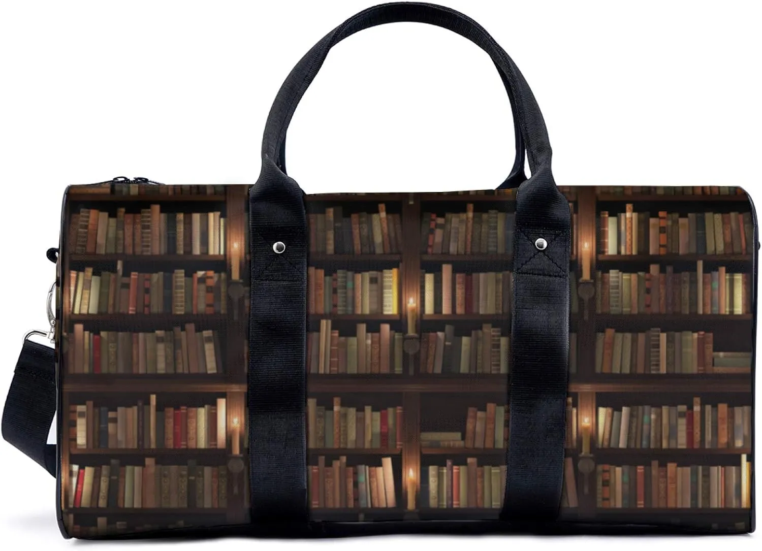 Library Bookshelf Pattern Duffel Bag Travel Yoga Camping Gym Shoulder Bags Sports Handbag Lightweight canvas Tote Bag Holdall for Men Women