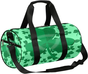 Light Green Shamrock Clover Gym Bag Small Gym Duffel Bags for Men Women Overnight Weekender Bag Lightweight Sport Duffle Bag Carry On Gymbag