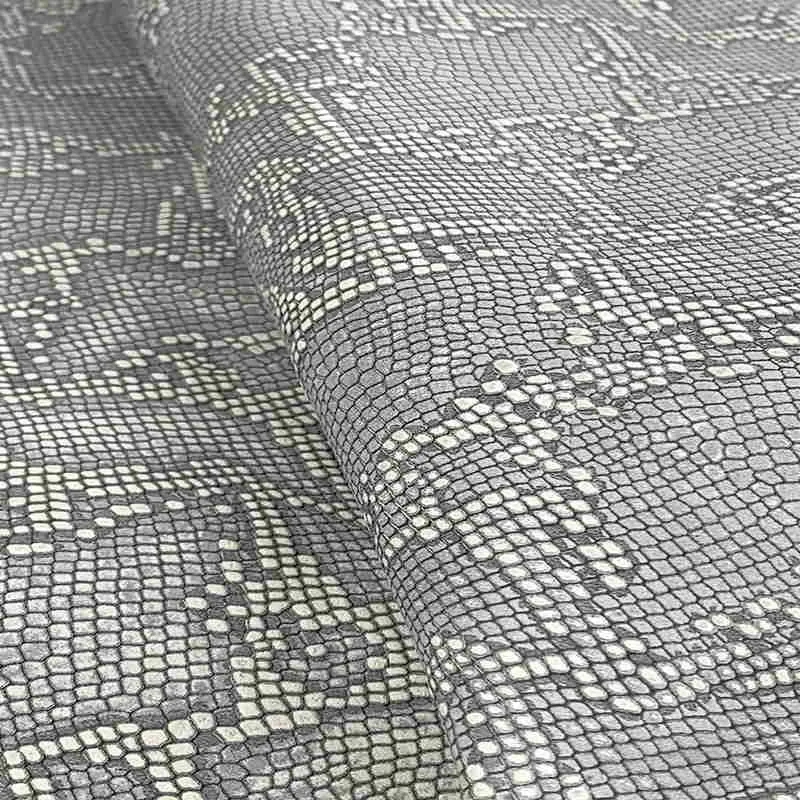 Light Grey Snake Print Leather