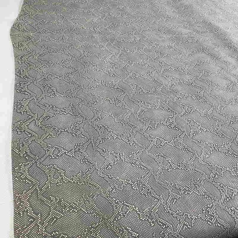 Light Grey Snake Print Leather