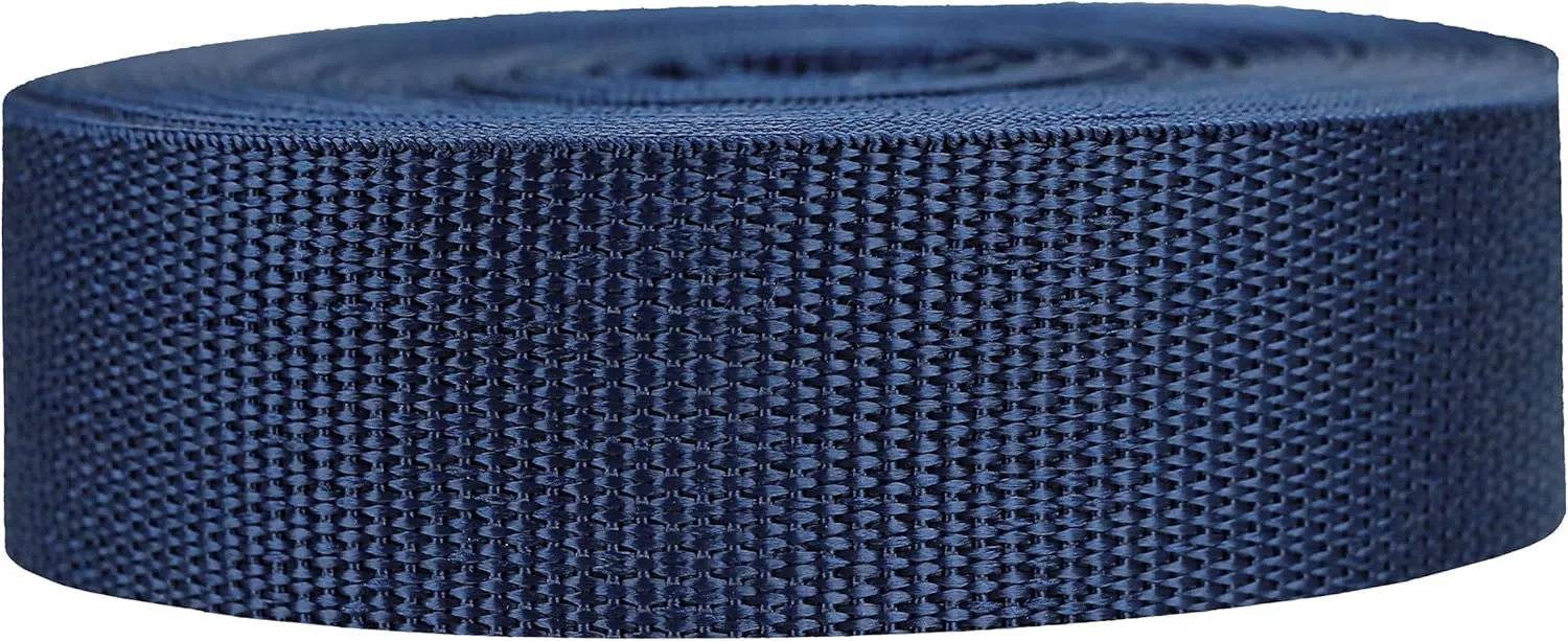 Lightweight Polypropylene Webbing - Poly Strapping for Outdoor DIY Gear Repair, Pet Collars, Crafts – 1.5 Inch by 10, 25, or 50 Yards, Over 20 Colors