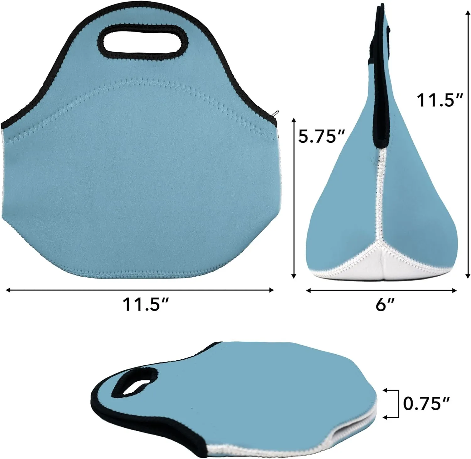 Lily & Val Laugh Till Your Stomach Hurts Soft Neoprene Lunch Bag, Lightweight, Insulated, Reusable for School, Work, Office
