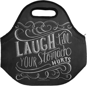 Lily & Val Laugh Till Your Stomach Hurts Soft Neoprene Lunch Bag, Lightweight, Insulated, Reusable for School, Work, Office