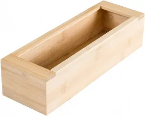 Lipper International Bamboo Storage Bag Organizer Holder and Dispenser for Kitchen Drawer or Countertop, Gallon Size