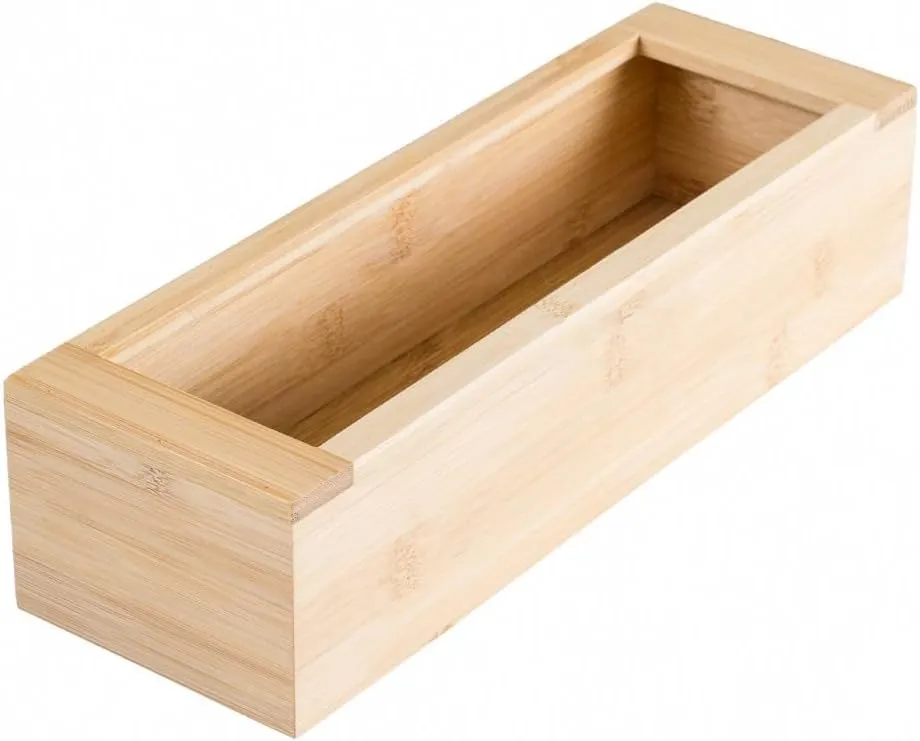 Lipper International Bamboo Storage Bag Organizer Holder and Dispenser for Kitchen Drawer or Countertop, Gallon Size