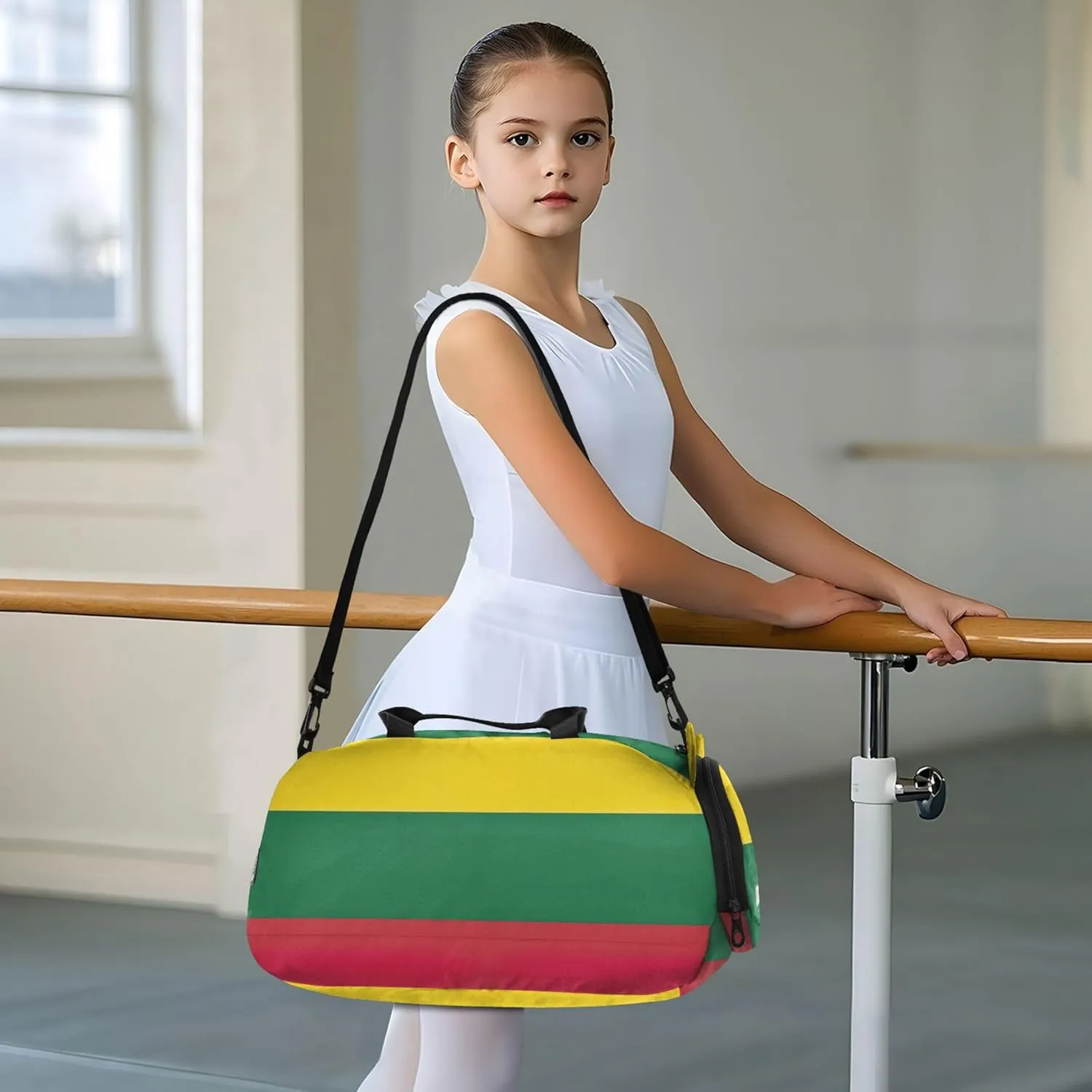 Lithuania Flag Carry on Duffel Bag Boys Toddler Weekender Bags Girls Duffle Bags for Travel Kids Gym Duffle