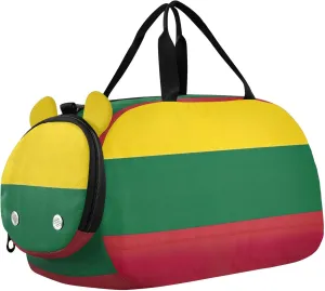 Lithuania Flag Carry on Duffel Bag Boys Toddler Weekender Bags Girls Duffle Bags for Travel Kids Gym Duffle