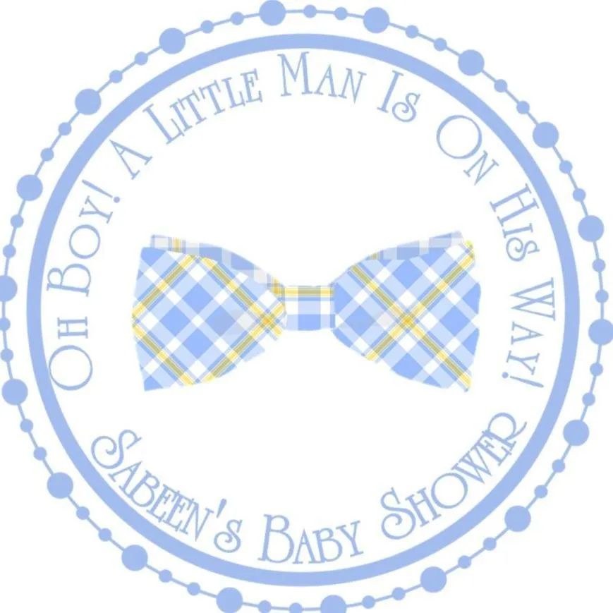 Little Man Bow Tie Baby Shower Stickers