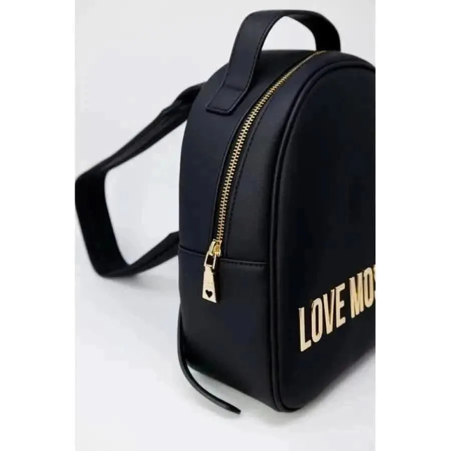 Love Moschino Women's Black Print Rucksack 100% Polyurethane