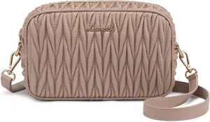 LOVEVOOK Quilted Crossbody Bags for Women, Small Trendy Leather Purse, Crossbody Purse with Adjustable Strap for Gift