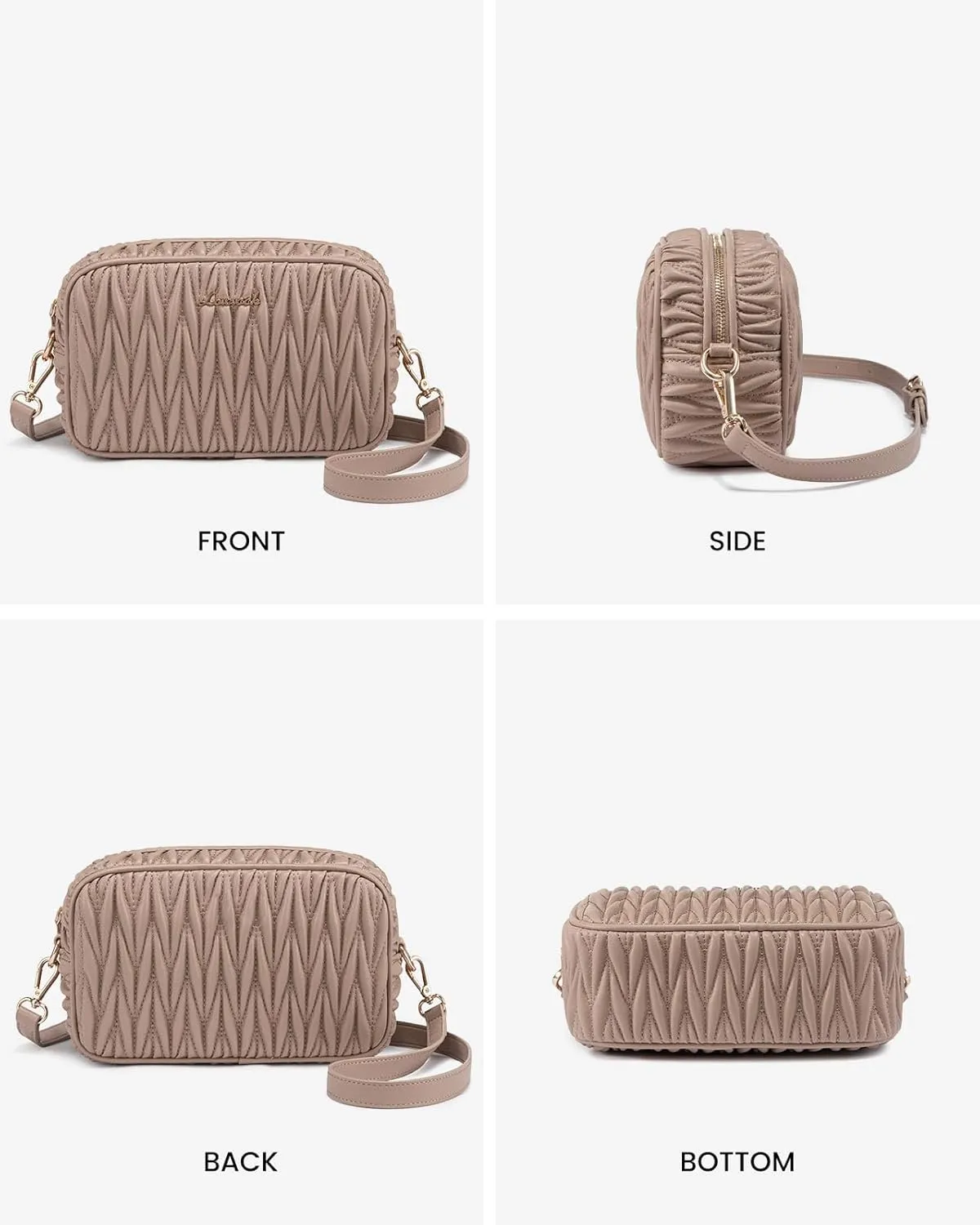 LOVEVOOK Quilted Crossbody Bags for Women, Small Trendy Leather Purse, Crossbody Purse with Adjustable Strap for Gift