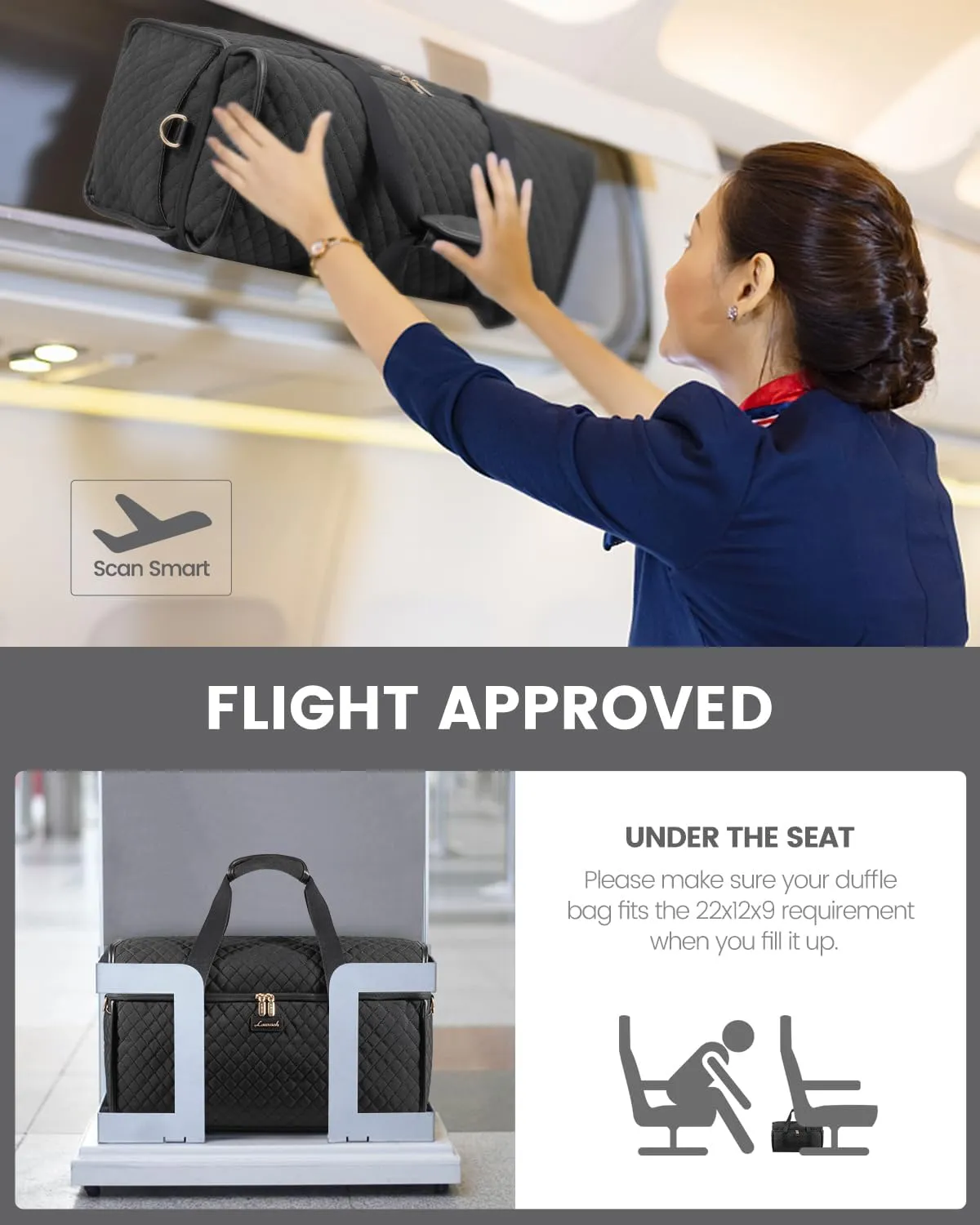 LOVEVOOK Travel Duffle Bag, Weekender Bags For Women, Carry On Duffel Bags For Airplanes, Overnight Bag With Toiletry Bag, Hospital Bag for Labor and Delivery, Yoga Gym Bag with Wet Pocket, 3Pcs Set