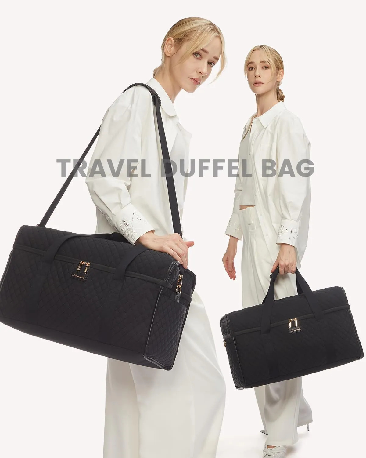LOVEVOOK Travel Duffle Bag, Weekender Bags For Women, Carry On Duffel Bags For Airplanes, Overnight Bag With Toiletry Bag, Hospital Bag for Labor and Delivery, Yoga Gym Bag with Wet Pocket, 3Pcs Set