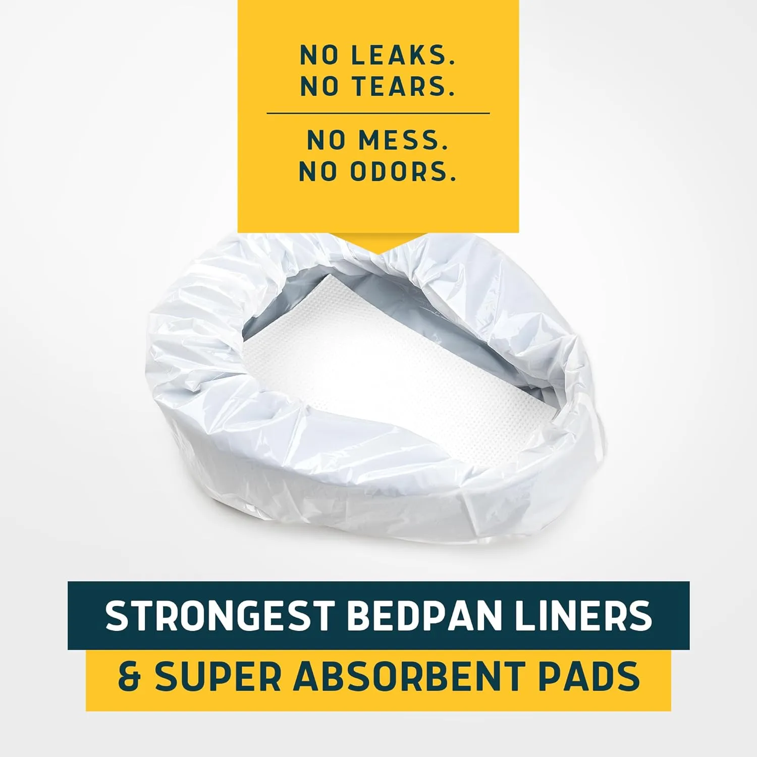 Lunderg Bedpan Liners with Lemon Scented Super Absorbent Pads - Value Pack 60 Count - Medical Grade & Universal Fit - Bed Pans for Females, Elderly Men and Women - Make Life so Much Easier