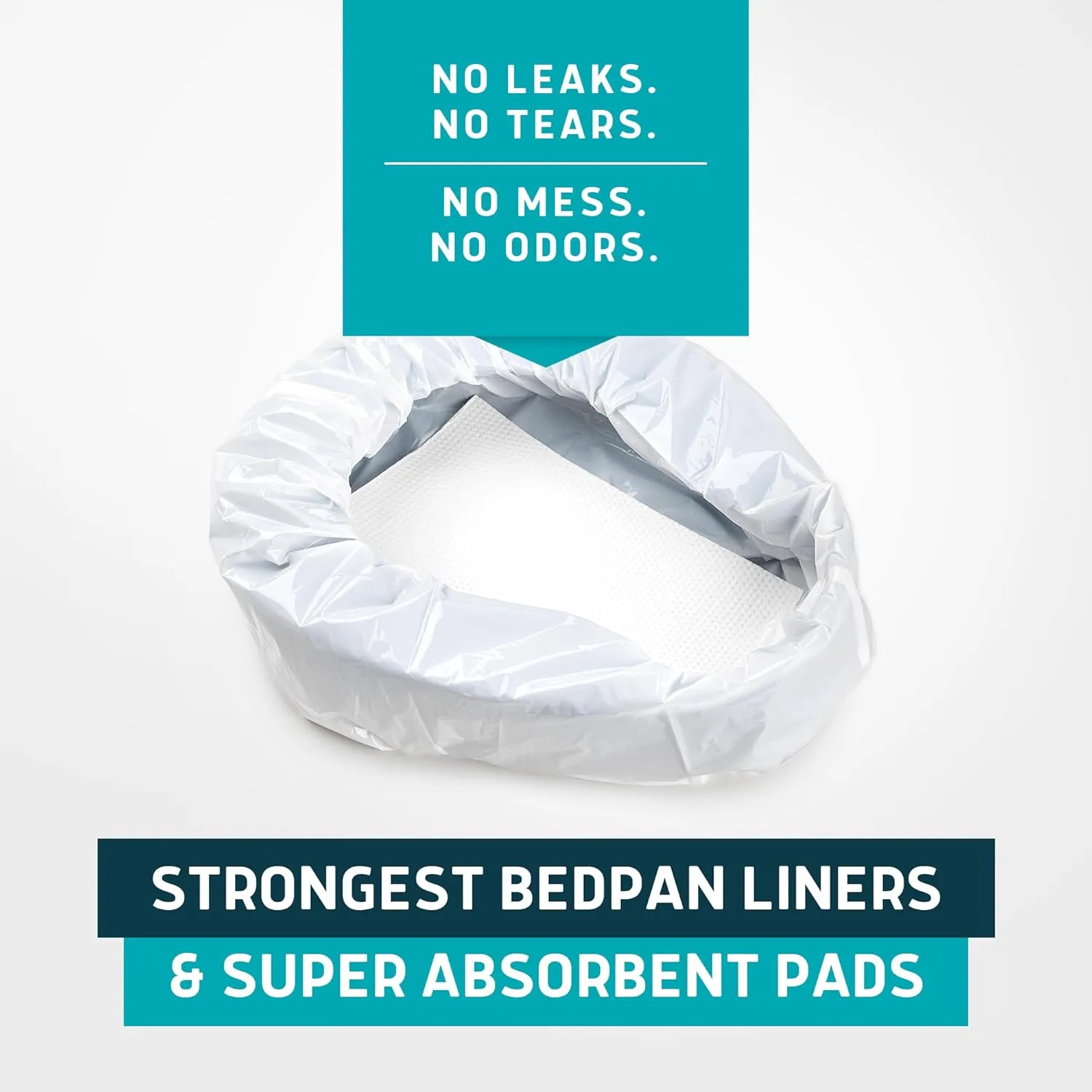 Lunderg Bedpan Liners with Super Absorbent Pads - Value Pack 30 Count - Medical Grade & Universal Fit - Bed Pans for Females, Elderly Men and Women - Make Life so Much Easier
