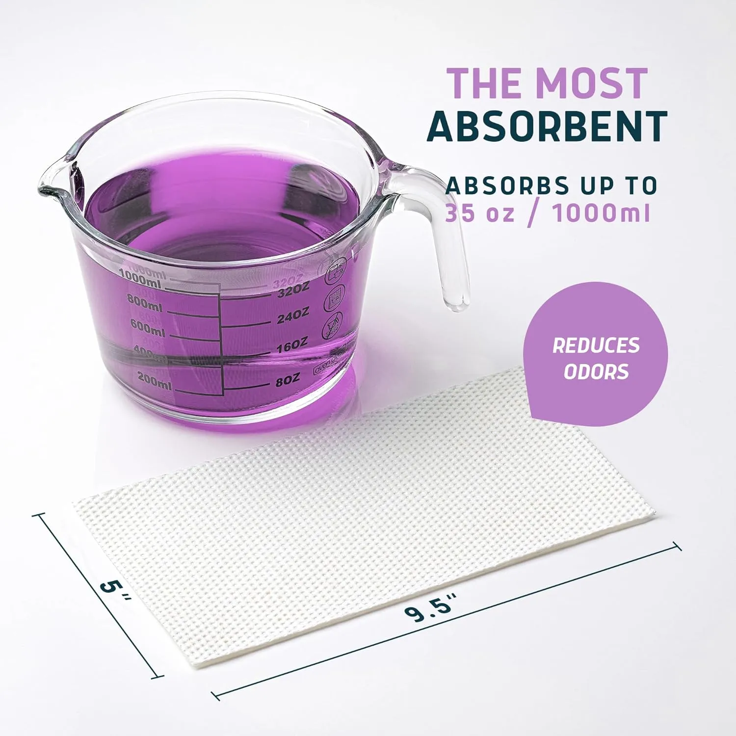 Lunderg Commode Liners with Absorbent Pads - Lavender Scent Medical Grade 50 Count Universal Fit - Disposable Bedside Commode Liners and Pads for Adult Chairs, Portable Buckets & Camping Toilet Bags