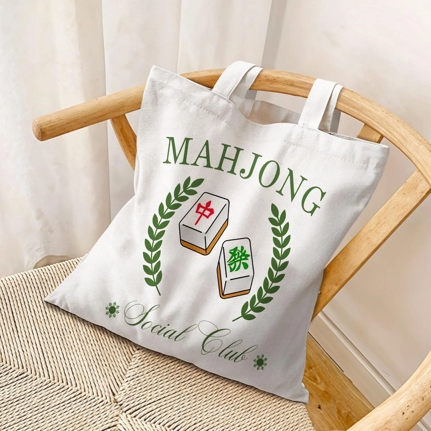 Mahjong Gifts Tote Bag - Mahjong Gifts for Friends Women Canvas Tote Bag