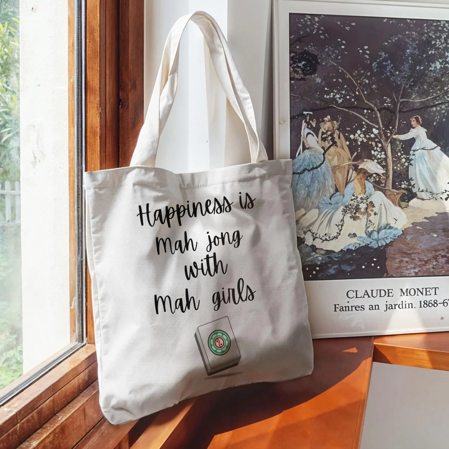 Mahjong Gifts Tote Bag - Mahjong Gifts for Friends Women Canvas Tote Bag