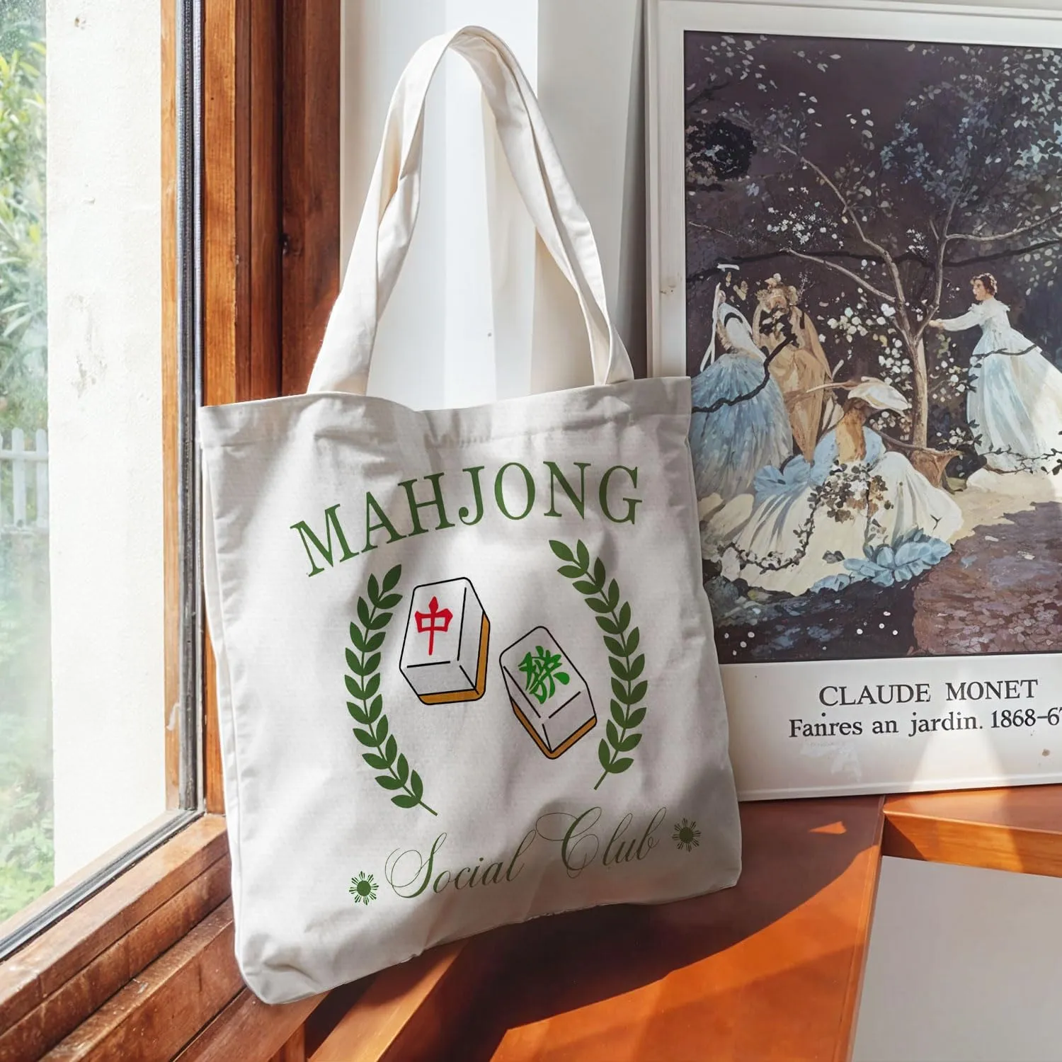 Mahjong Gifts Tote Bag - Mahjong Gifts for Friends Women Canvas Tote Bag