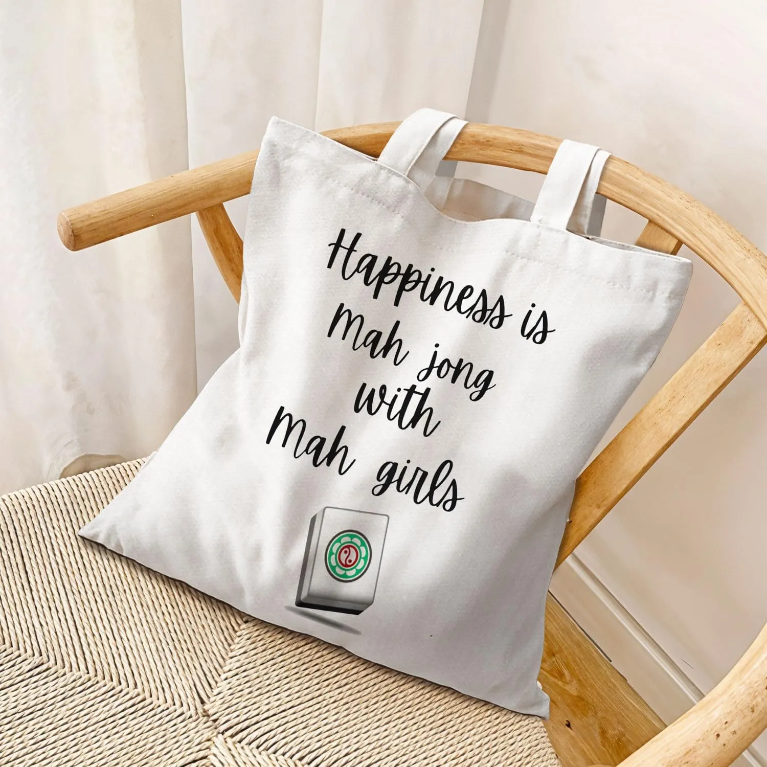 Mahjong Gifts Tote Bag - Mahjong Gifts for Friends Women Canvas Tote Bag