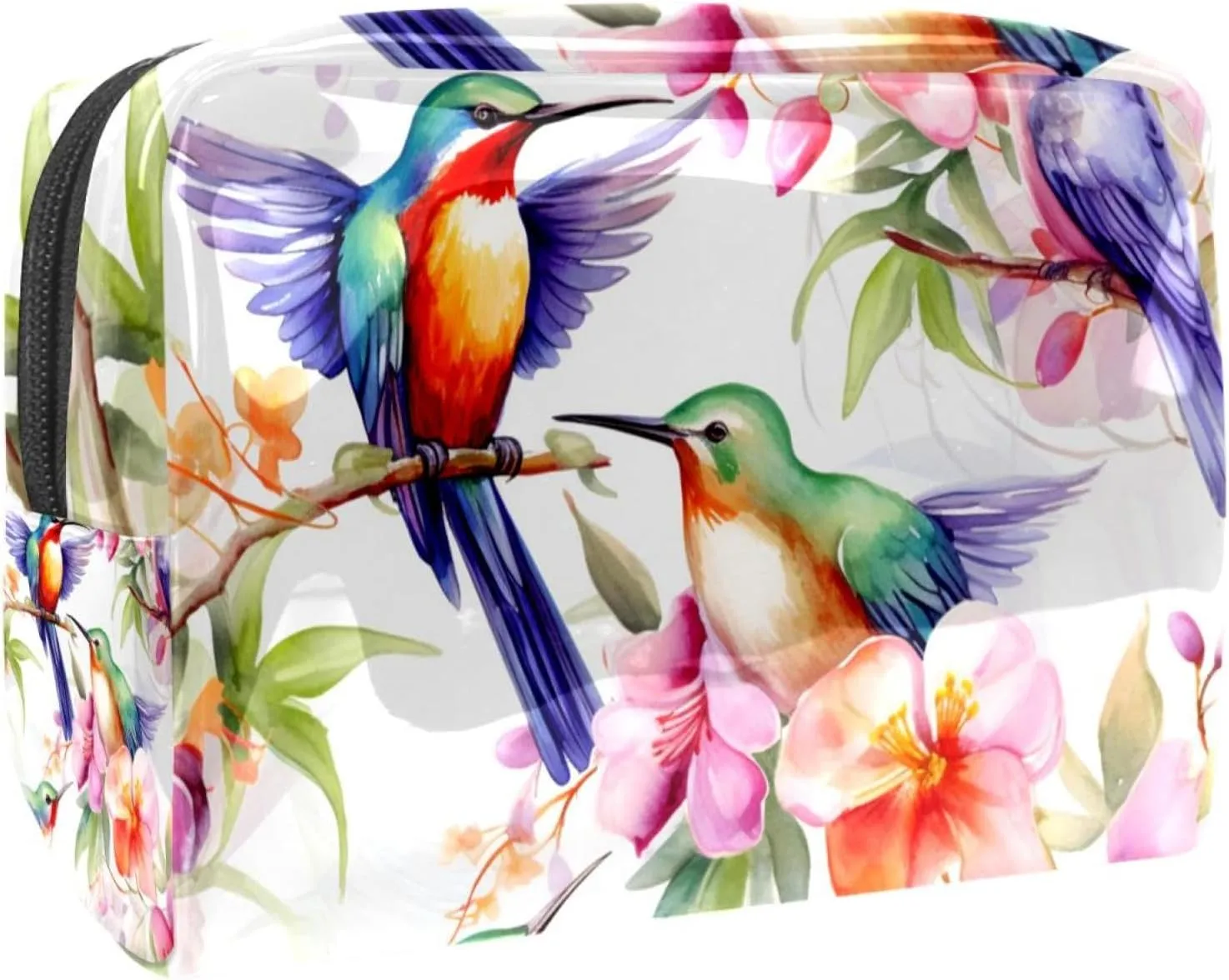 Makeup Bags for Women,Toiletry Bag for Men,Flowers and Birds Flower Bush,Travel Cosmetic Bag
