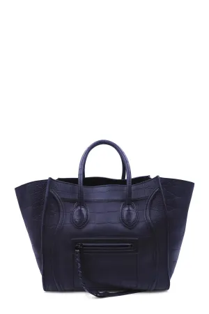 Medium Phantom Black Crocodile Embossed Black