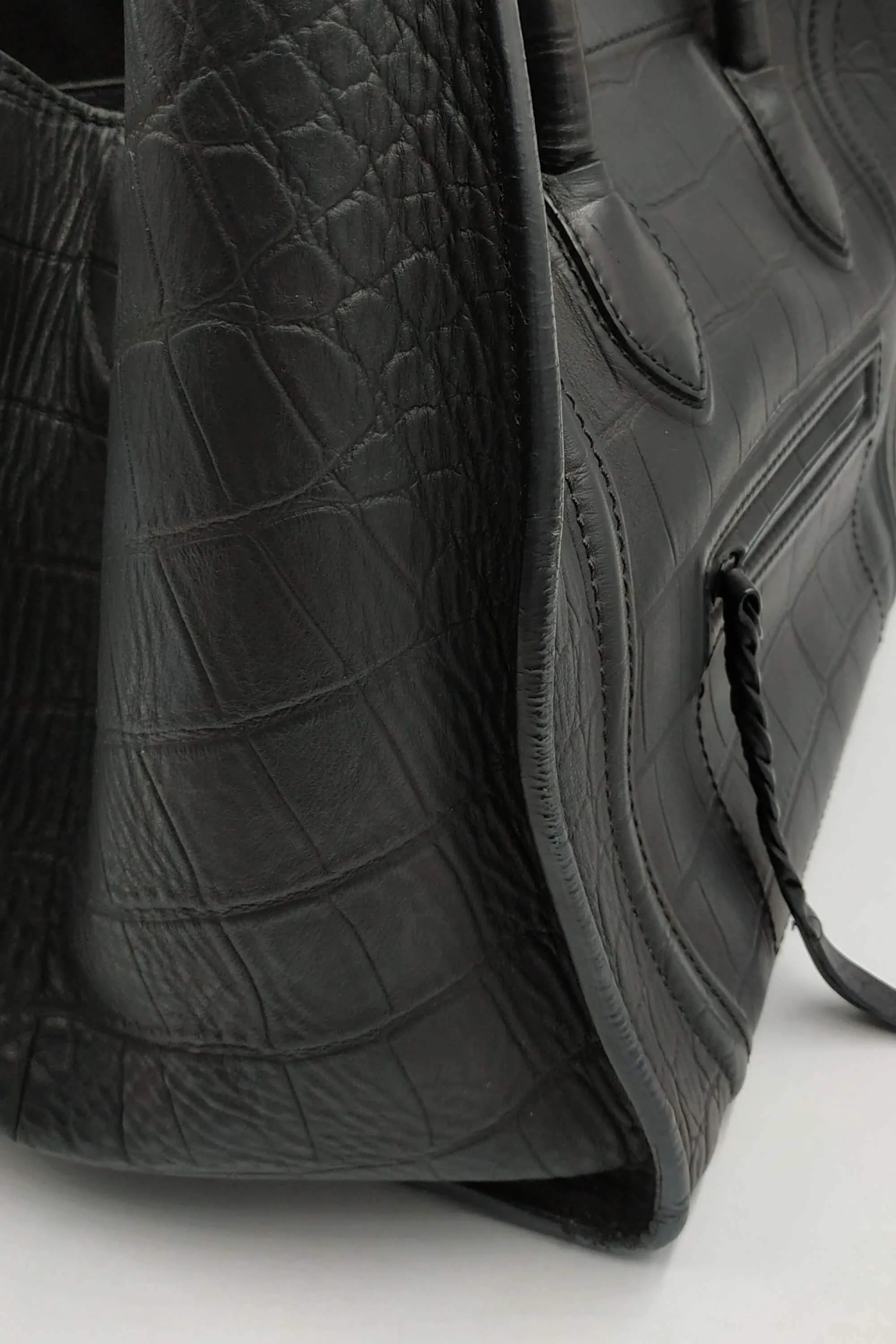 Medium Phantom Black Crocodile Embossed Black