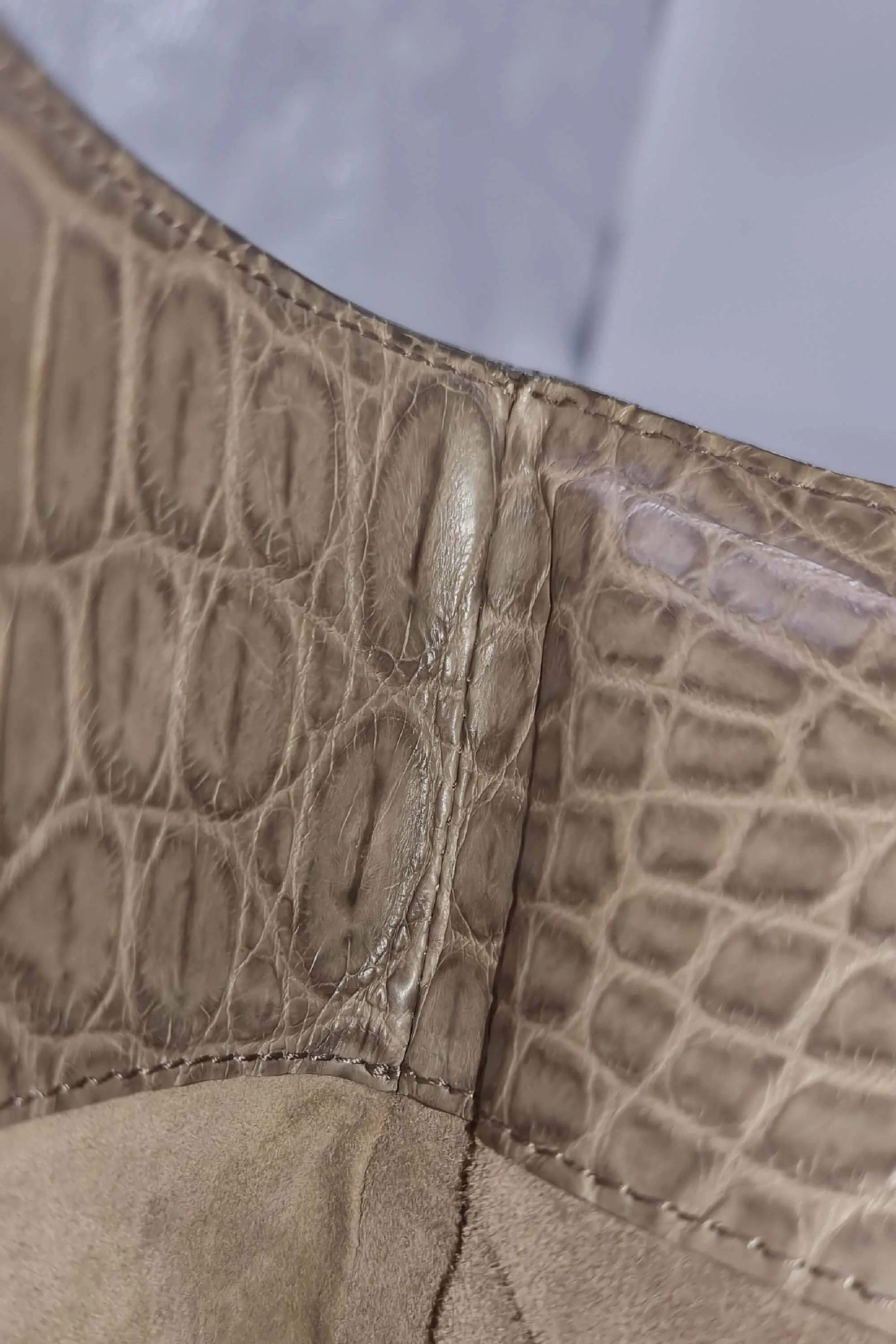 Medium Roma Crocodile Embossed Brown