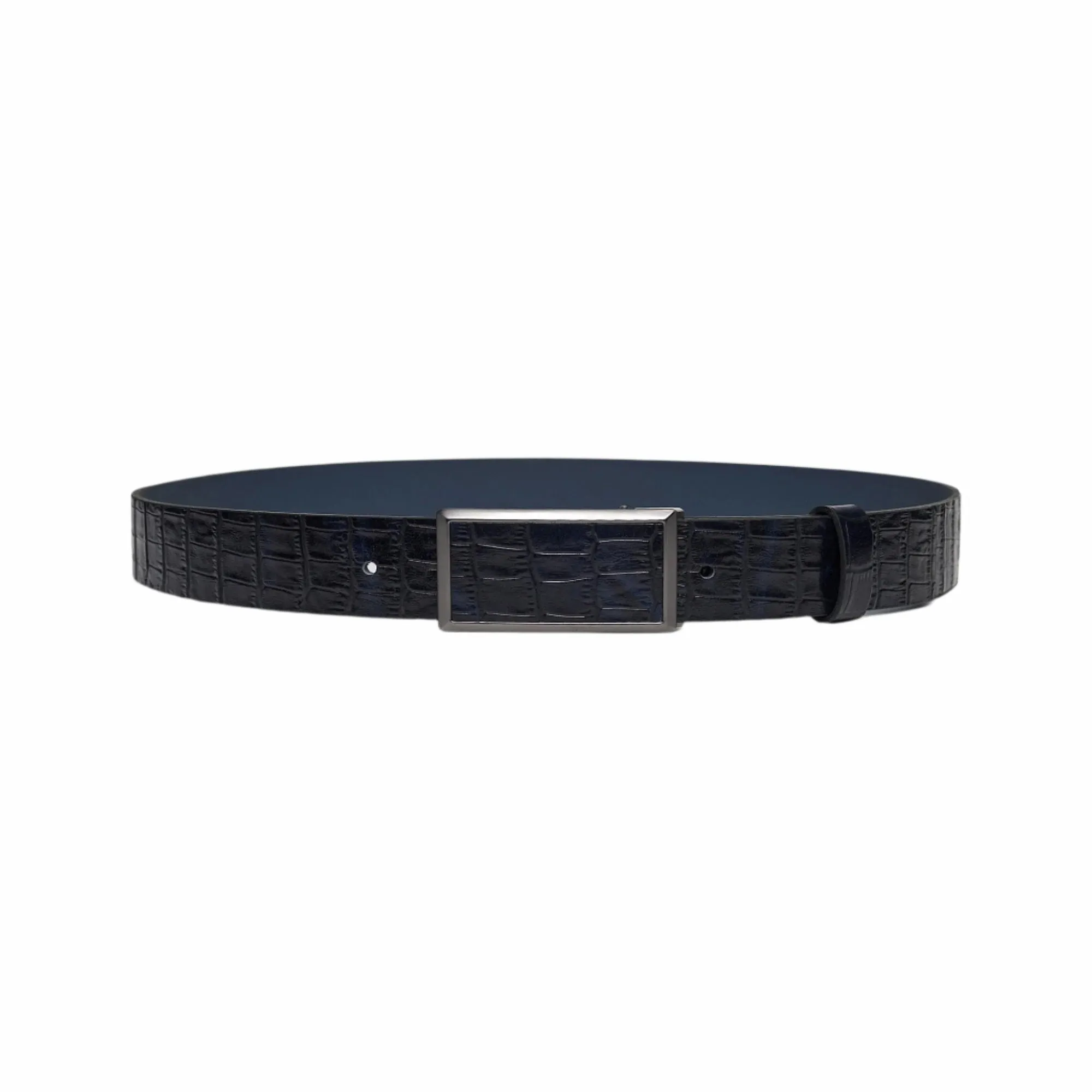 Men's Crocodile Embossed Calf Leather Handmade Belt M111