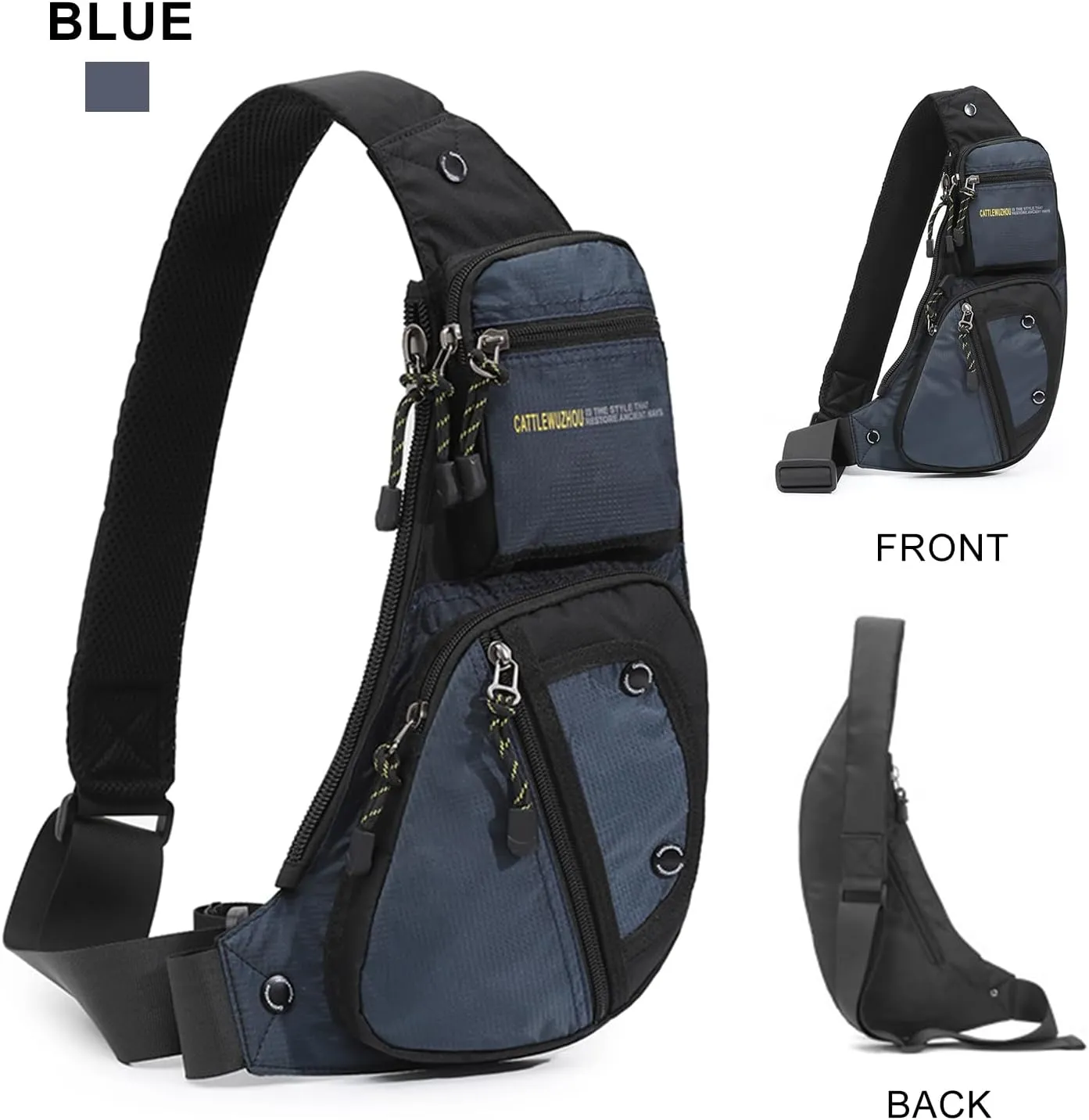 Mens Sling Bags Crossbody,Shoulder Bag for Men,Men Crossbody Bags for Hiking Traveling Outdoors Blue