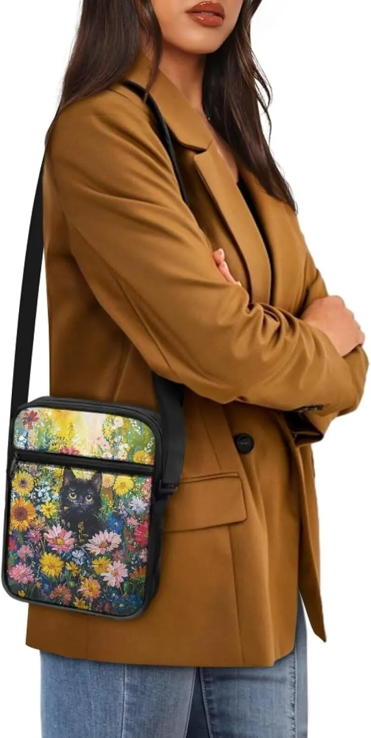 Messenger Bags Womens Mens Shoulder Bag Mini Sling Purse Handbag with Zipper for School Business, Wallet Purse