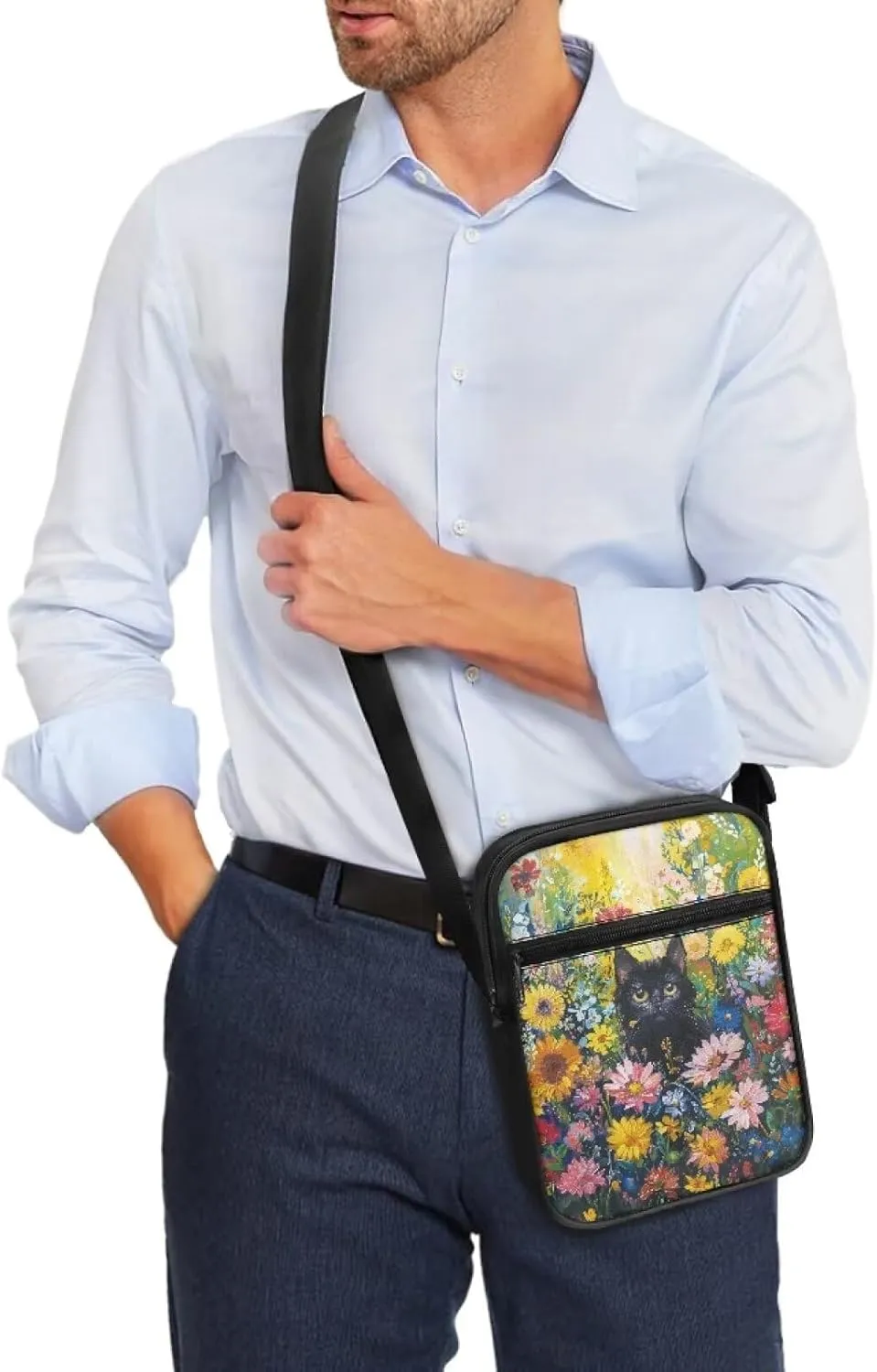 Messenger Bags Womens Mens Shoulder Bag Mini Sling Purse Handbag with Zipper for School Business, Wallet Purse