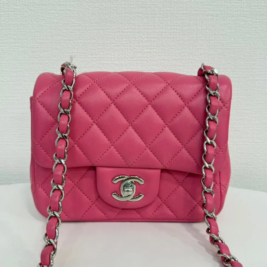 Mini Bags - Chanel Preloved FM0145 27 Series Final call Chanel Priority shipping Vintage Bag Calfskin Pink Flap