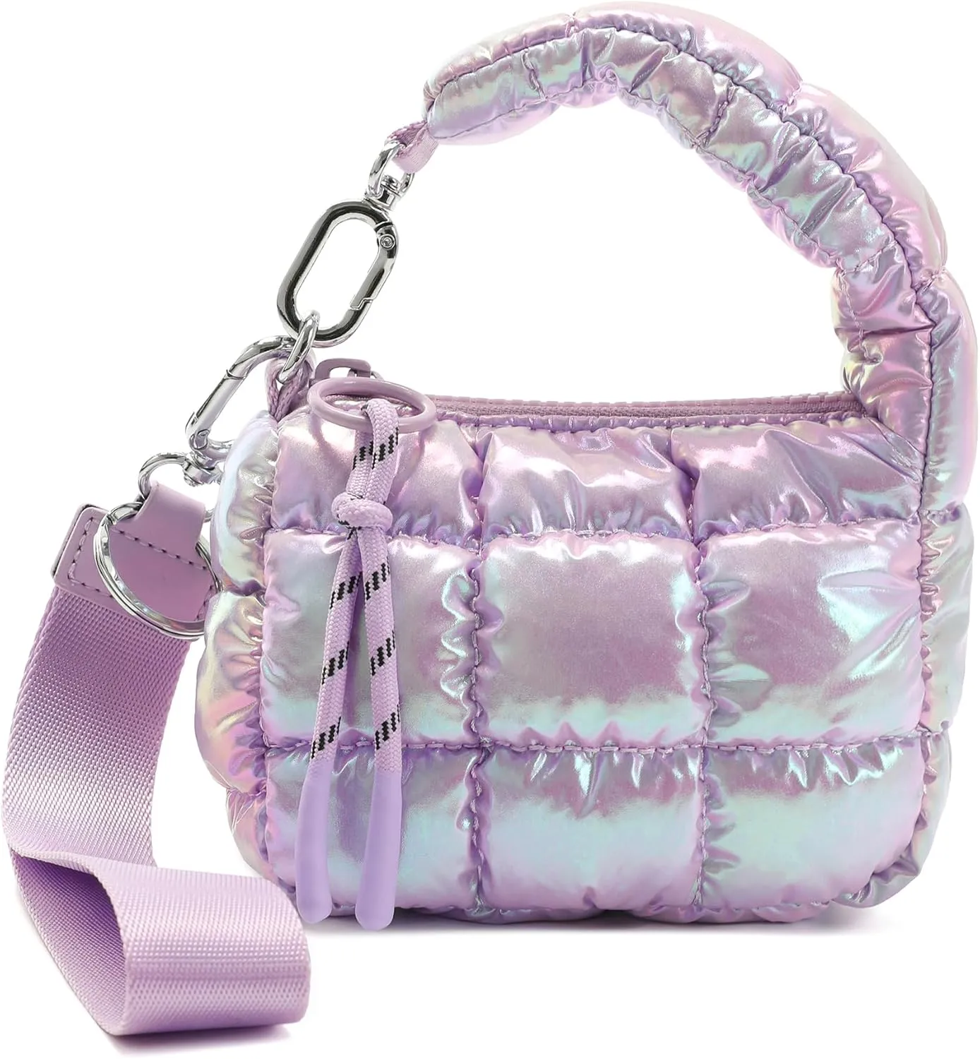Mini Quilted Wristlet Bag for Women, Puffer Handbags,Evening Bags,Charm Lipstick Bag,Cute bag Charm for Gift