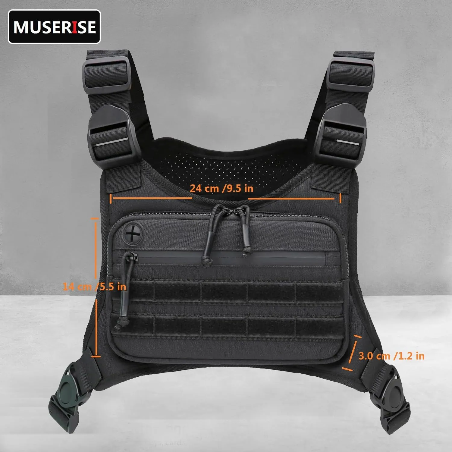 Minimalist Chest Bag For Men and Women, Chest Bag Vest For Running, Cycling. EDC Chest Pack Rig For Sports and Workouts