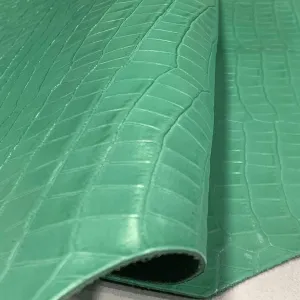 Mint Croco Print Leather