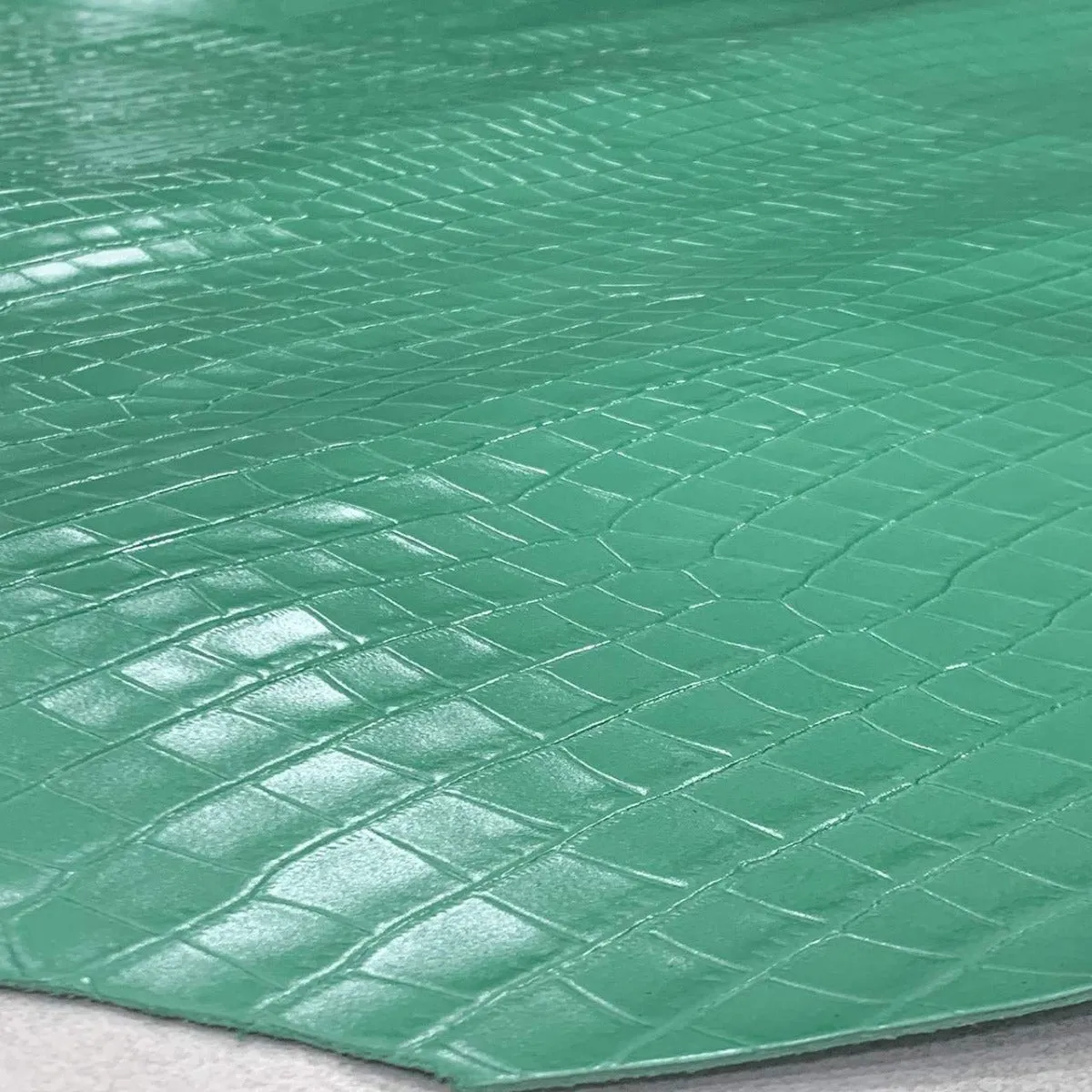 Mint Croco Print Leather
