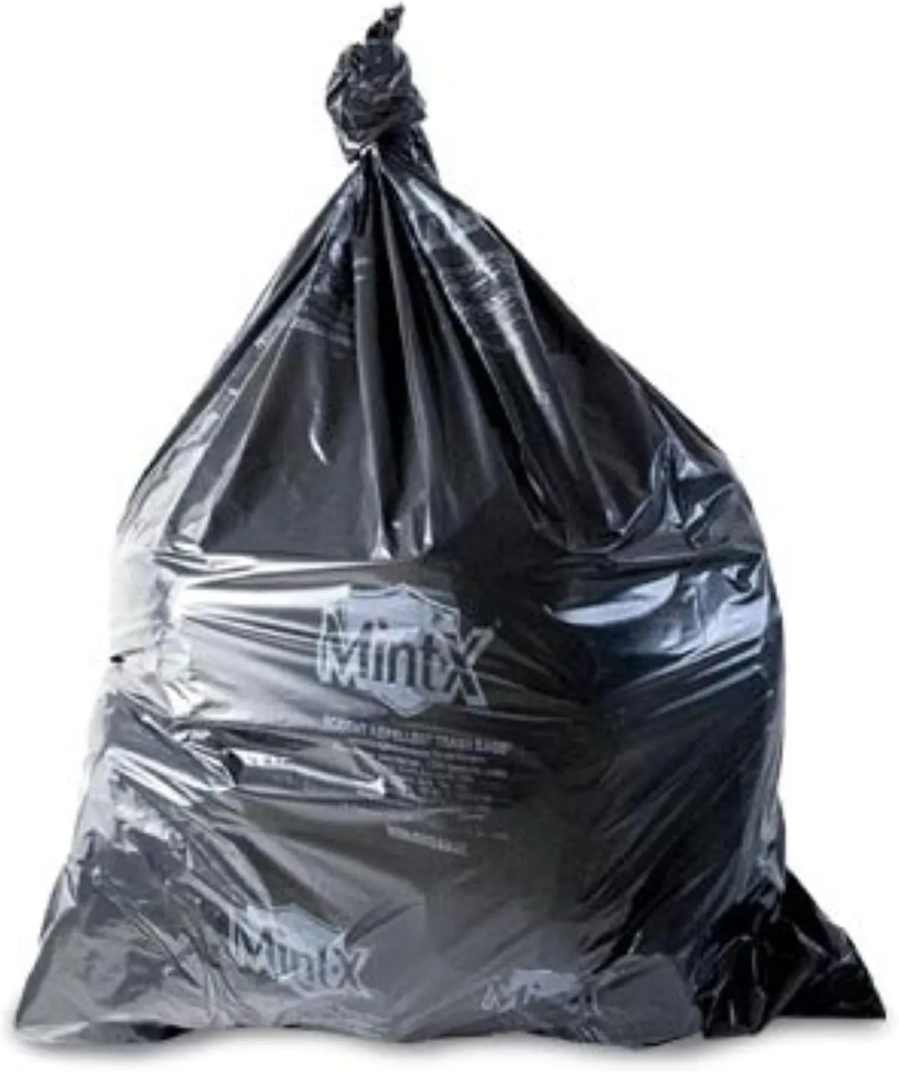 Mint-X Rodent Repellent Trash Bags, 1.7 Mil, Flat Seal, 47" Height x 43" Length, Black (Pack of 100) (MX4347STB)