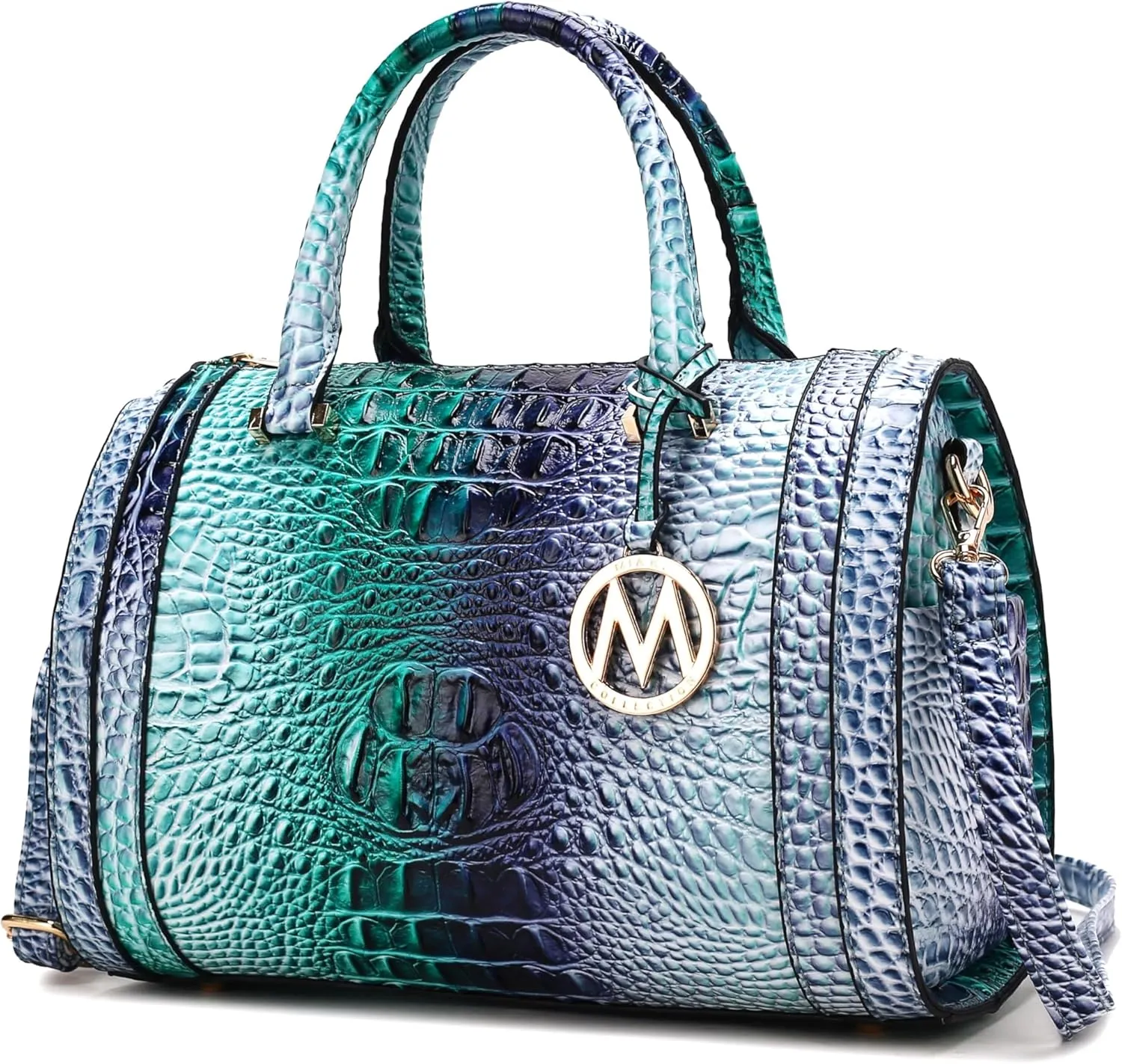 MKF Collection Satchel Bag for Women, Crocodile Embossed Vegan Leather Top-Handles Crossbody Handbag Purse by Mia K