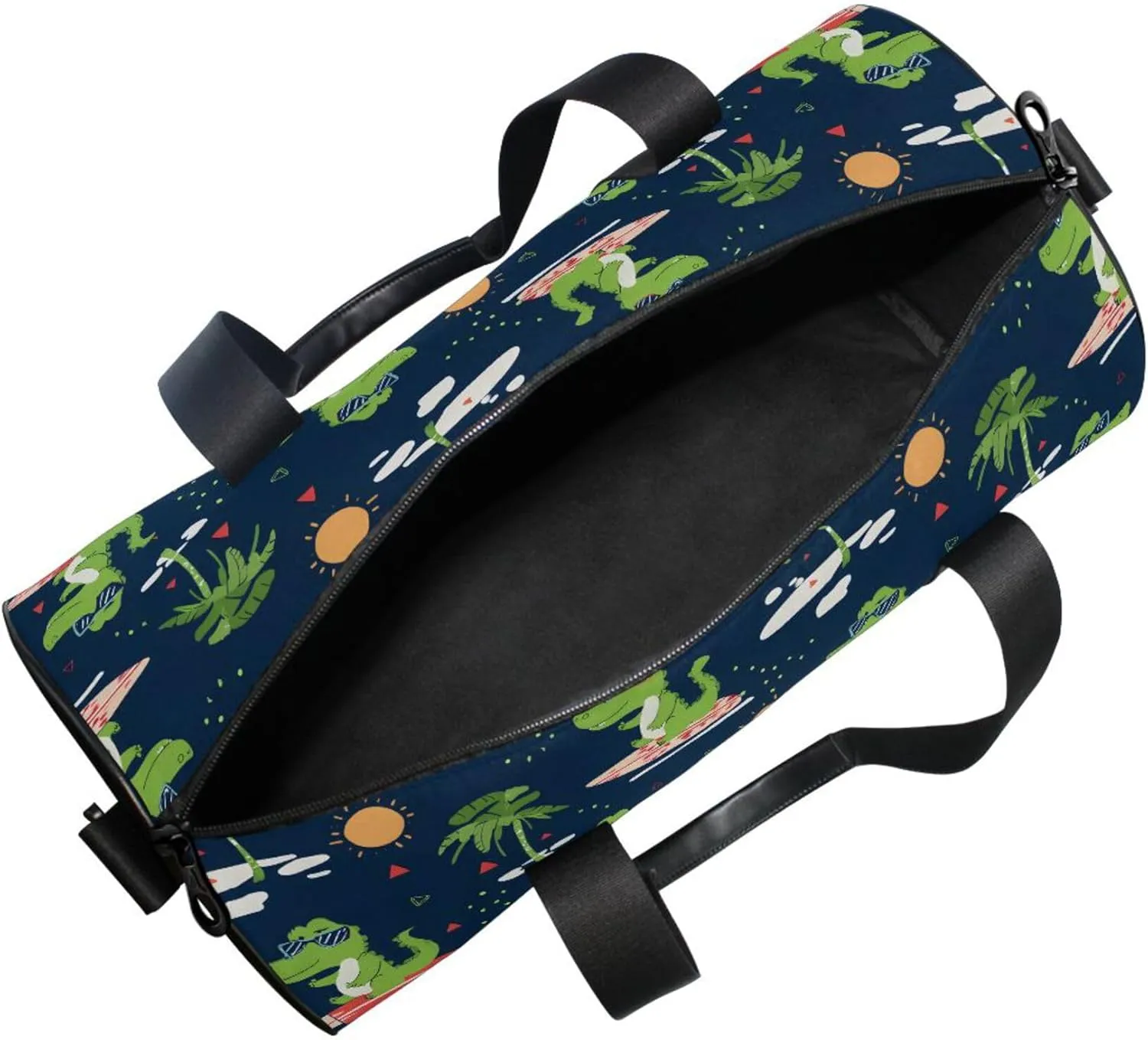 MNSRUU Sports Duffel Bags, Green Crocodile Surfing Athletic Gym Bag Overnight Workout Travel Tote Luggage for Men Women Yoga