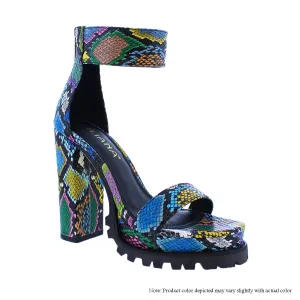 MONCLAIR-19A STRAP RUGGED THICK ANKLE HEEL SANDALS